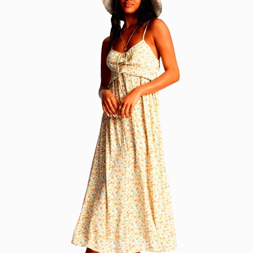 babydoll Slip Dress cottagecore Prairie Boho floral Billabong Rebel Heart size M